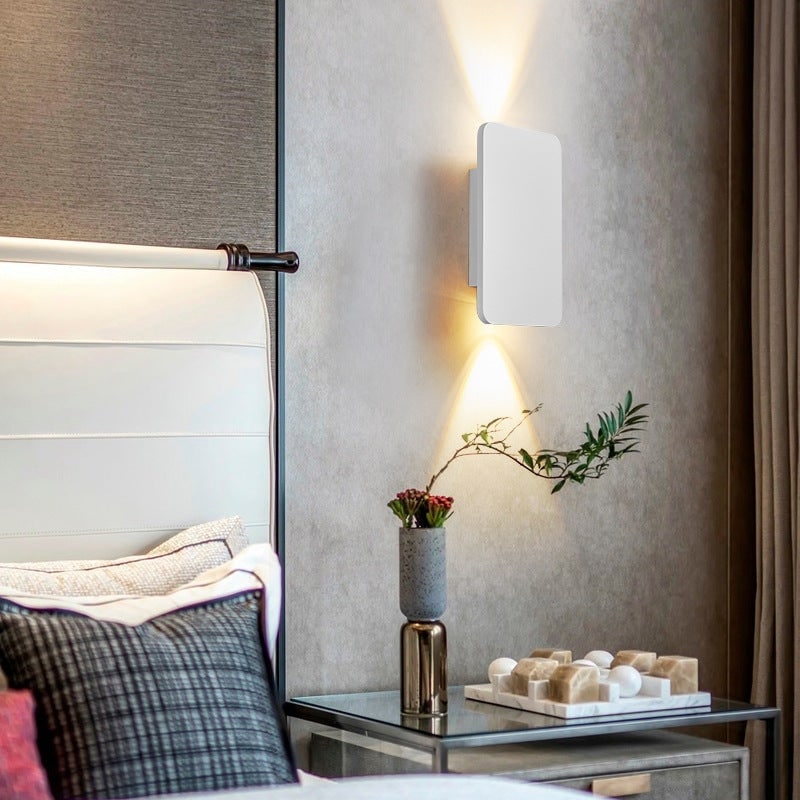 Wall Sconce with Bi-Directional LED Lighting and Brushed Metal Finish Flush Mount - Image 6