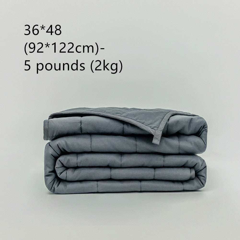 Weighted Blanket Throw with Quilted Cotton Corner Loops and Grid Stitching - Image 1