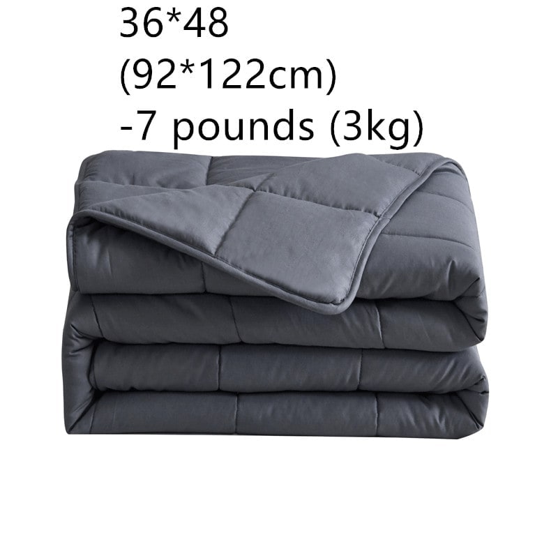 Weighted Blanket Throw with Quilted Cotton Corner Loops and Grid Stitching - Image 2