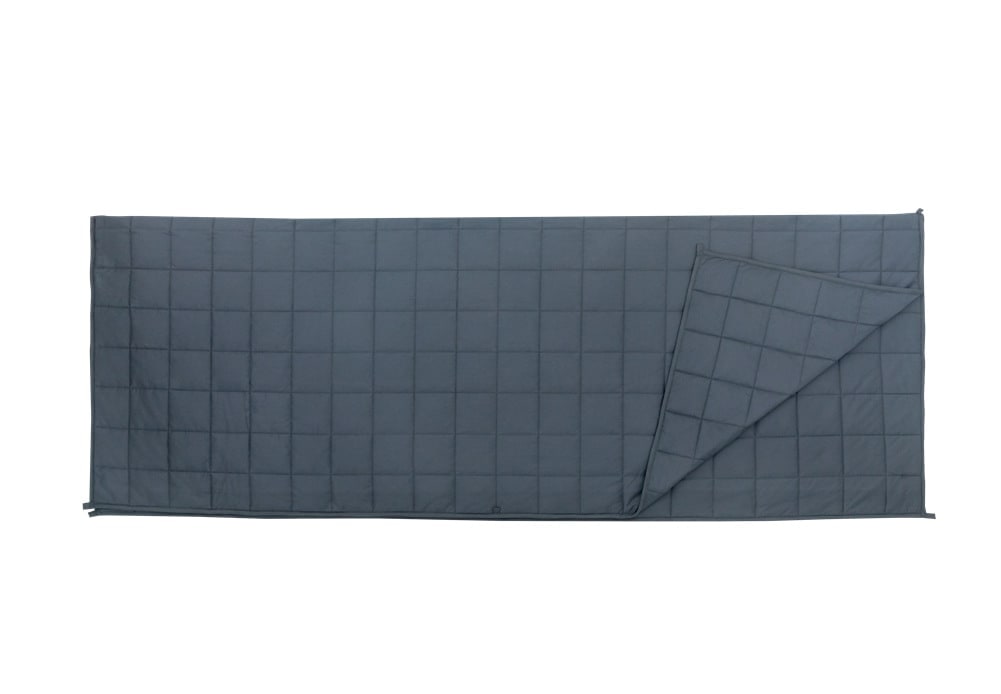 Weighted Blanket Throw with Quilted Cotton Corner Loops and Grid Stitching - Image 4