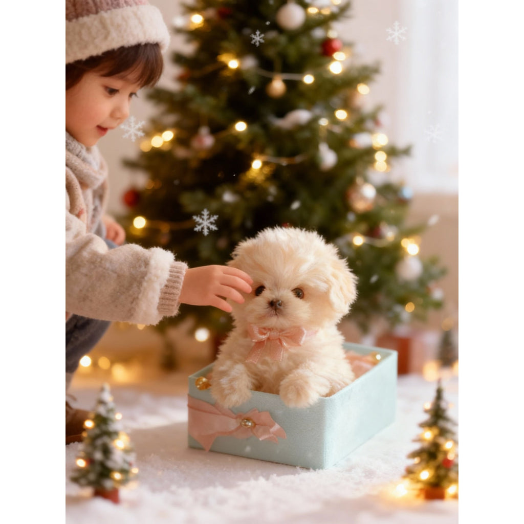 Weighted Plush Puppy Toy with Soft Fluffy Fur and Realistic Features - Image 3