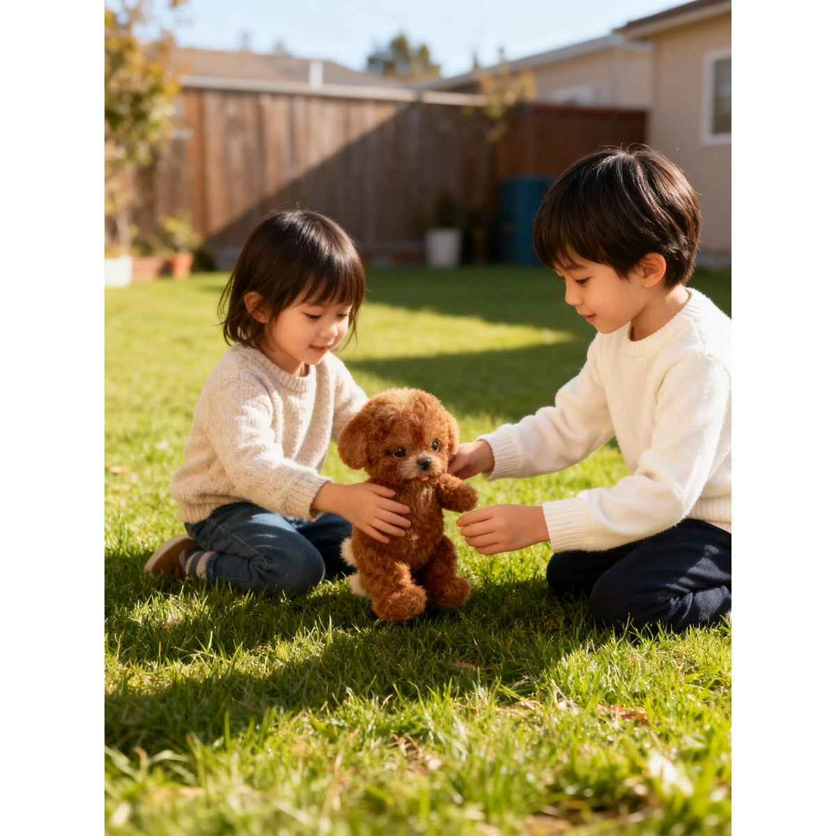 Weighted Plush Puppy Toy with Soft Fluffy Fur and Realistic Features - Image 6