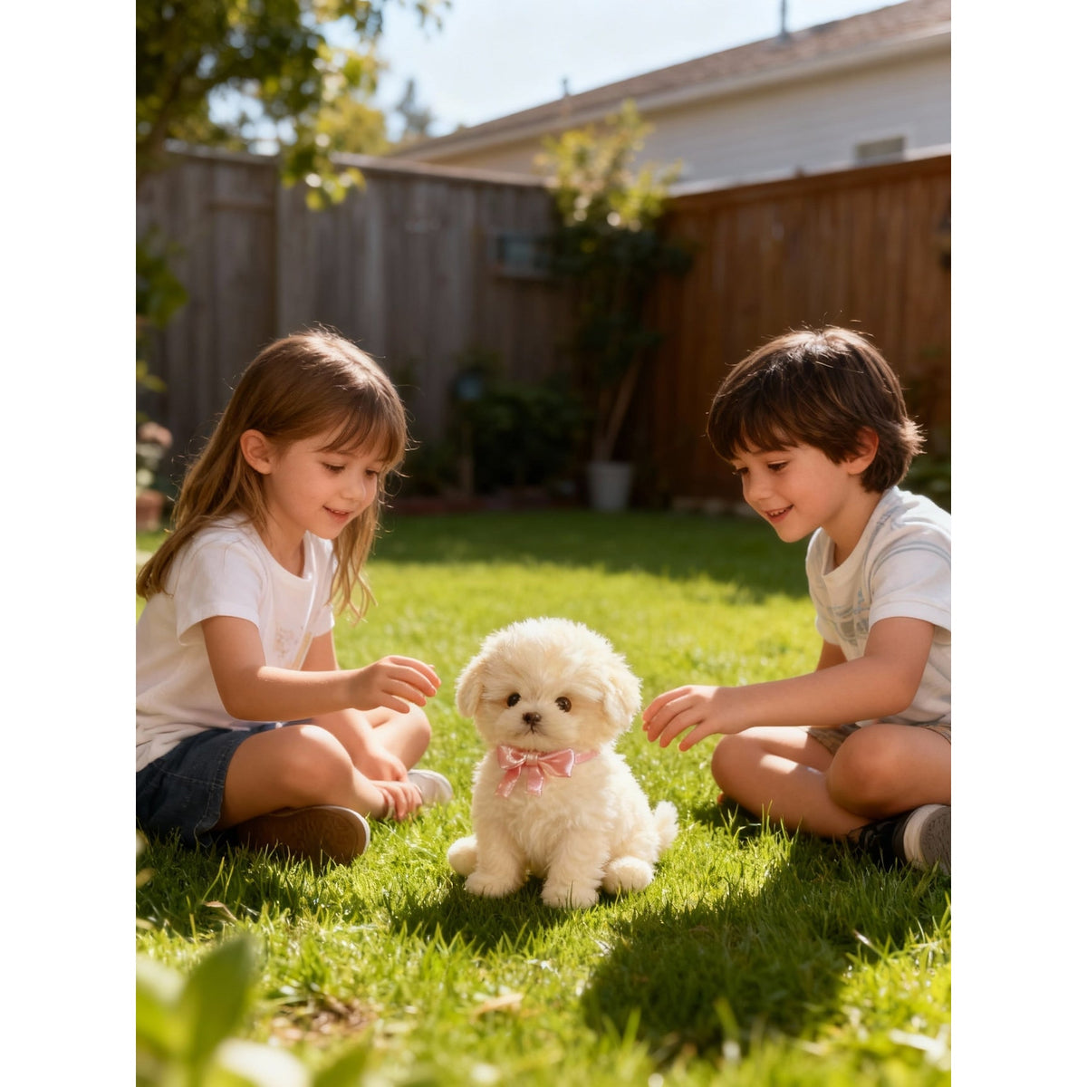 Weighted Plush Puppy Toy with Soft Fluffy Fur and Realistic Features - Image 7