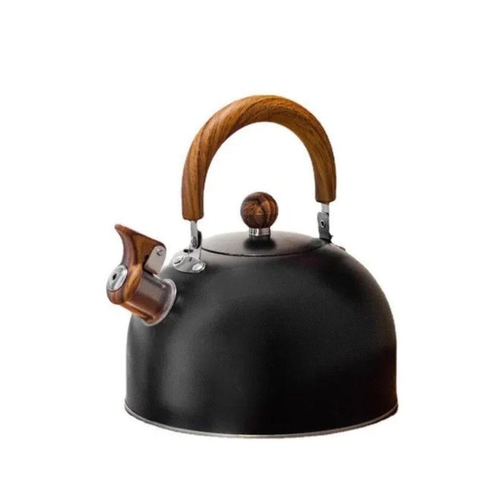 Whistling Kettle Tea with Wood-Grain Handle and Stainless Steel Stovetop Design - Image 8