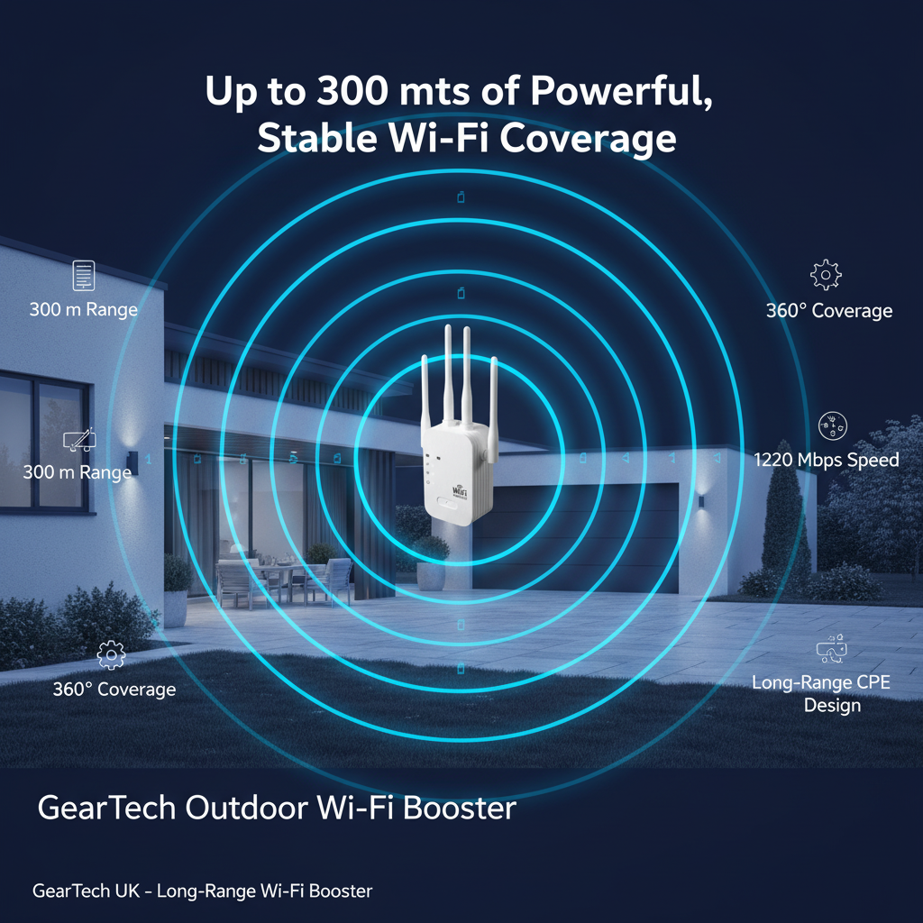 WIFI Extender with Four Antennas Dual Band Signal Booster Waterproof Outdoor Indoor - Image 6