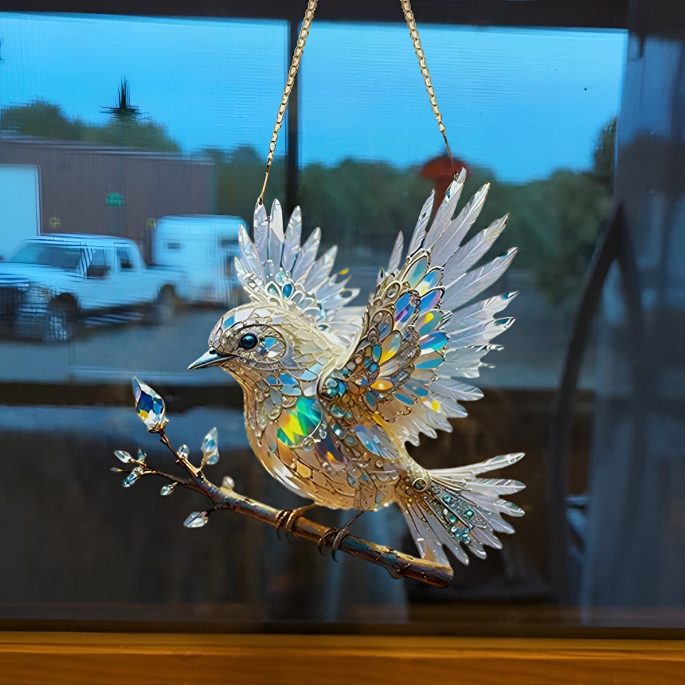 Window Suncatcher with Stained Glass Design and Hanging Chain for Light Reflection - Image 3