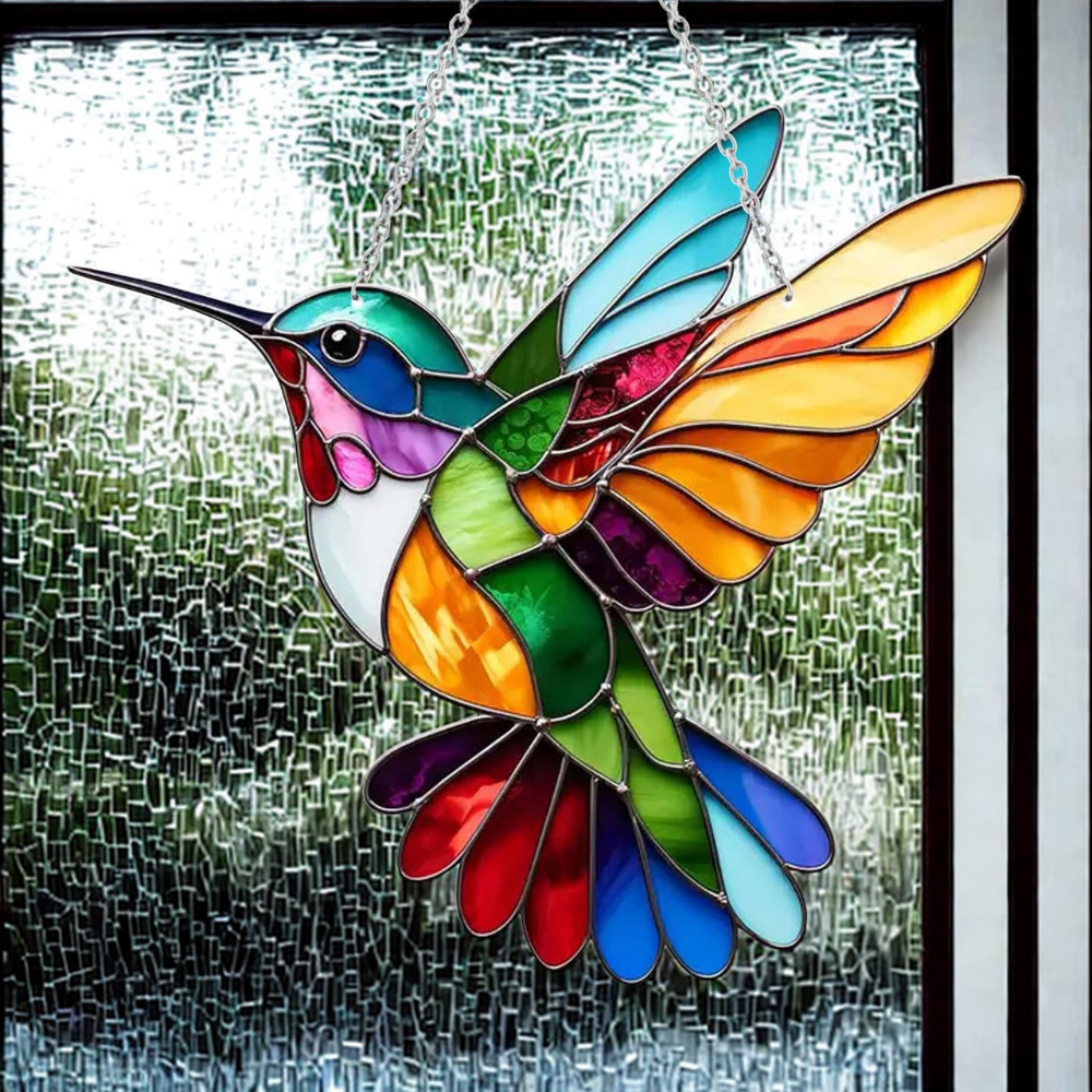 Window Suncatcher with Stained Glass Design and Hanging Chain for Light Reflection - Image 6