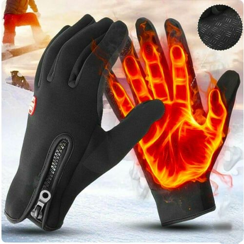 Winter Cycling Gloves with Windproof Shell Touchscreen Fingertips and Fleece Lining - Image 1