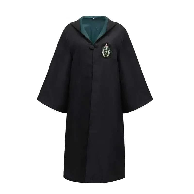 Wizard Robe Costume with Hooded Design Embroidered Crest and Flared Sleeves - Image 3