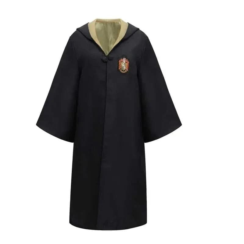 Wizard Robe Costume with Hooded Design Embroidered Crest and Flared Sleeves - Image 4