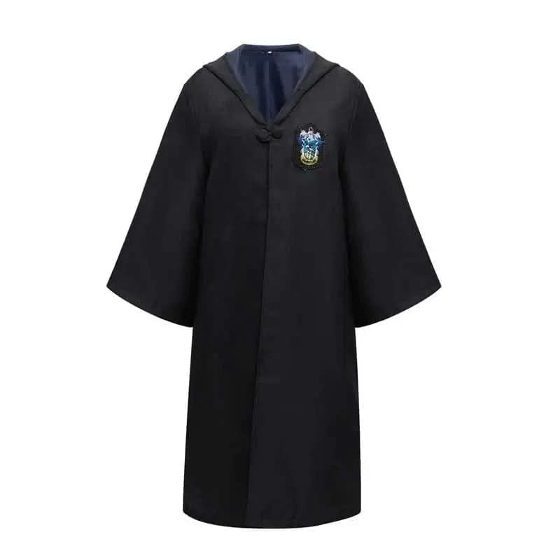 Wizard Robe Costume with Hooded Design Embroidered Crest and Flared Sleeves - Image 5
