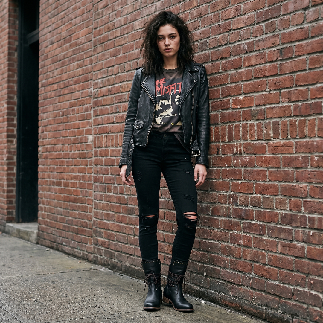 Women's Lace-Up Mid-Calf Boots with Studs