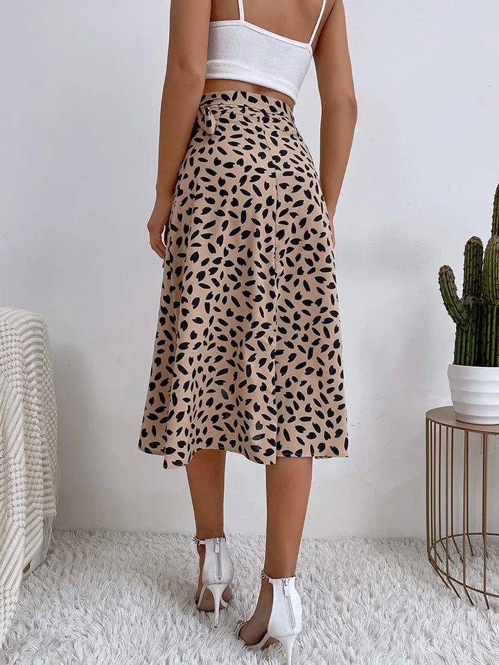 Karolina | Women's Midi Envelope Skirt with Tied Waist