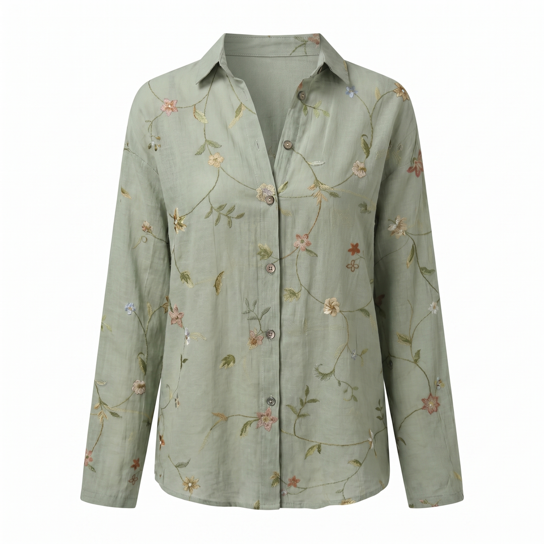 Women's Abstract Print Split Neck Blouse