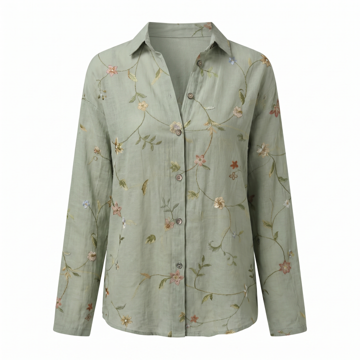 Women's Abstract Print Split Neck Blouse