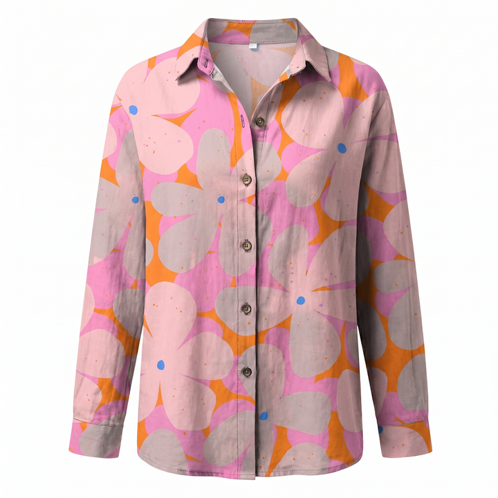 Women's Abstract Print Split Neck Blouse