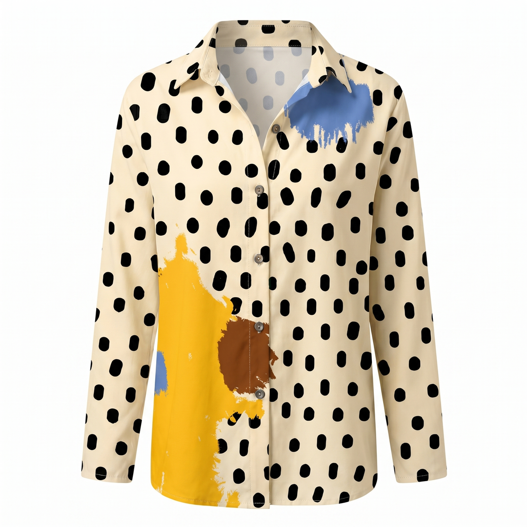 Women's Abstract Print Split Neck Blouse