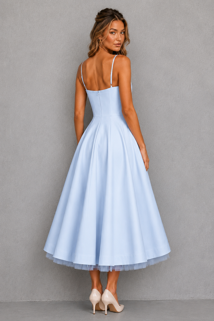 Women's Full Skirt Corset Midi Dress