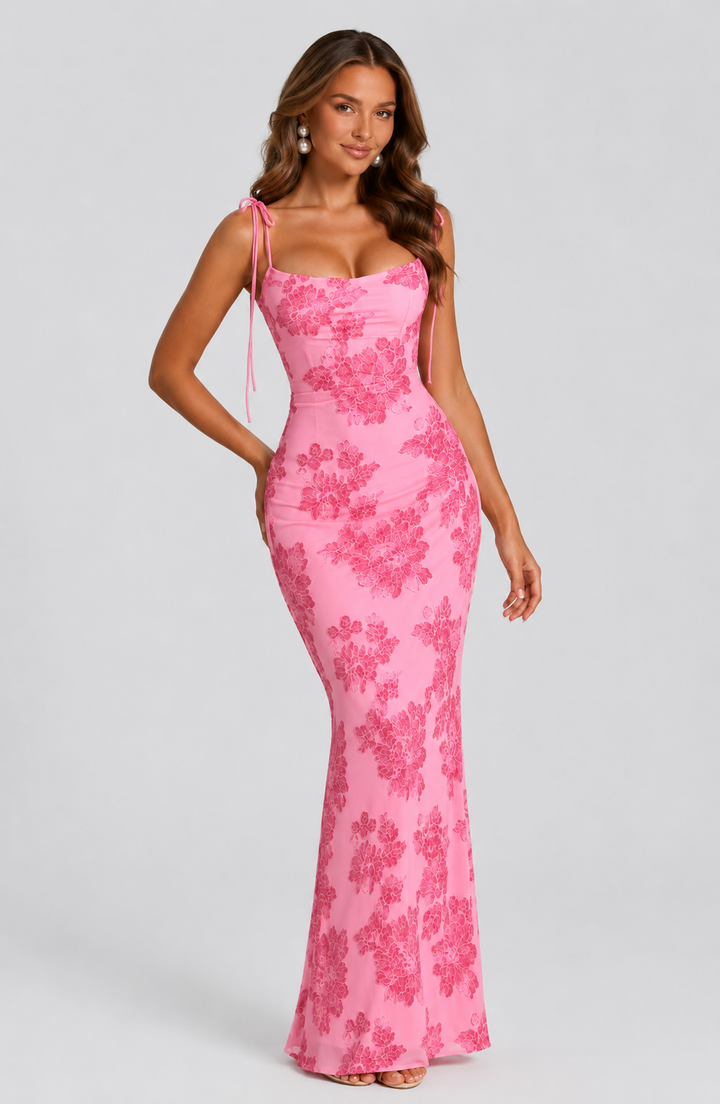 Women's Embroidered Floral Maxi Dress