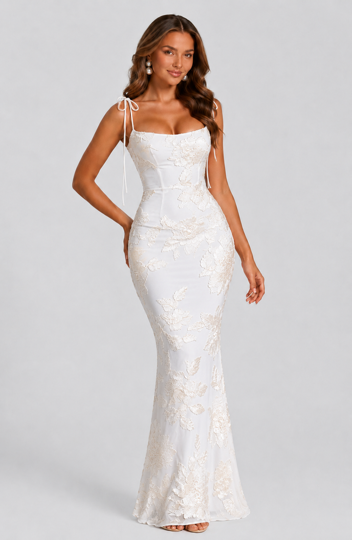 Women's Embroidered Floral Maxi Dress