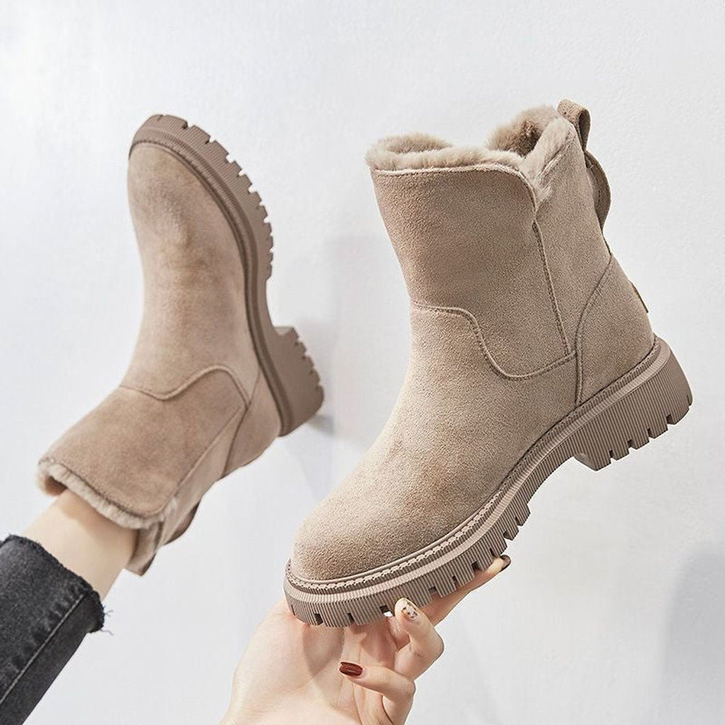 Bottines pour femme à enfiler doublées de polaire