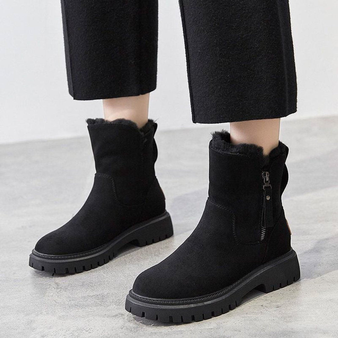 Women's Fleece-Lined Slip-On Ankle Boots