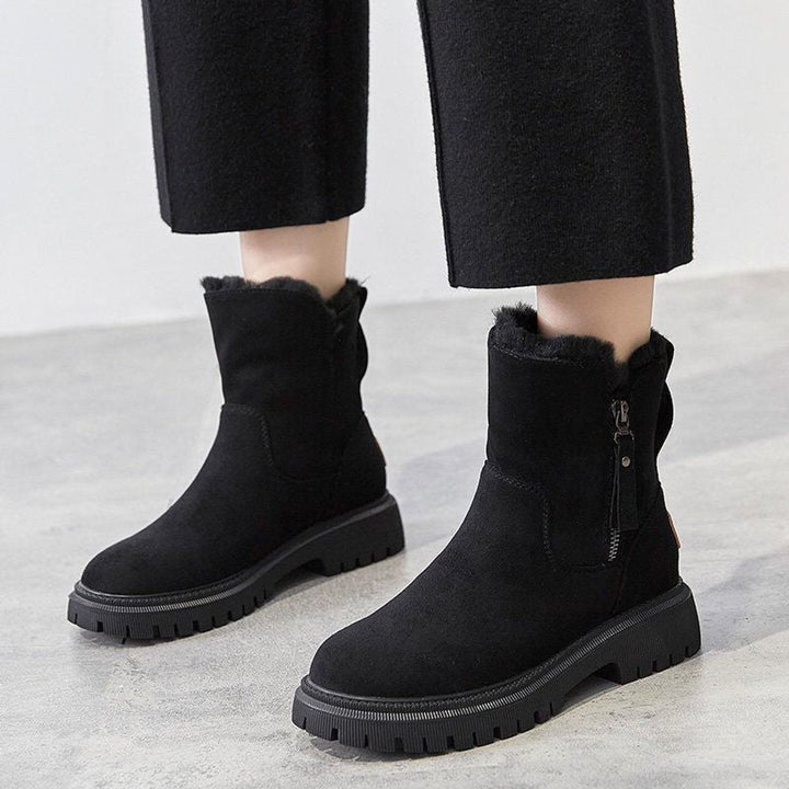 Women's Fleece-Lined Slip-On Ankle Boots