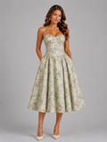 Robe mi-longue corset pour invitée de mariage