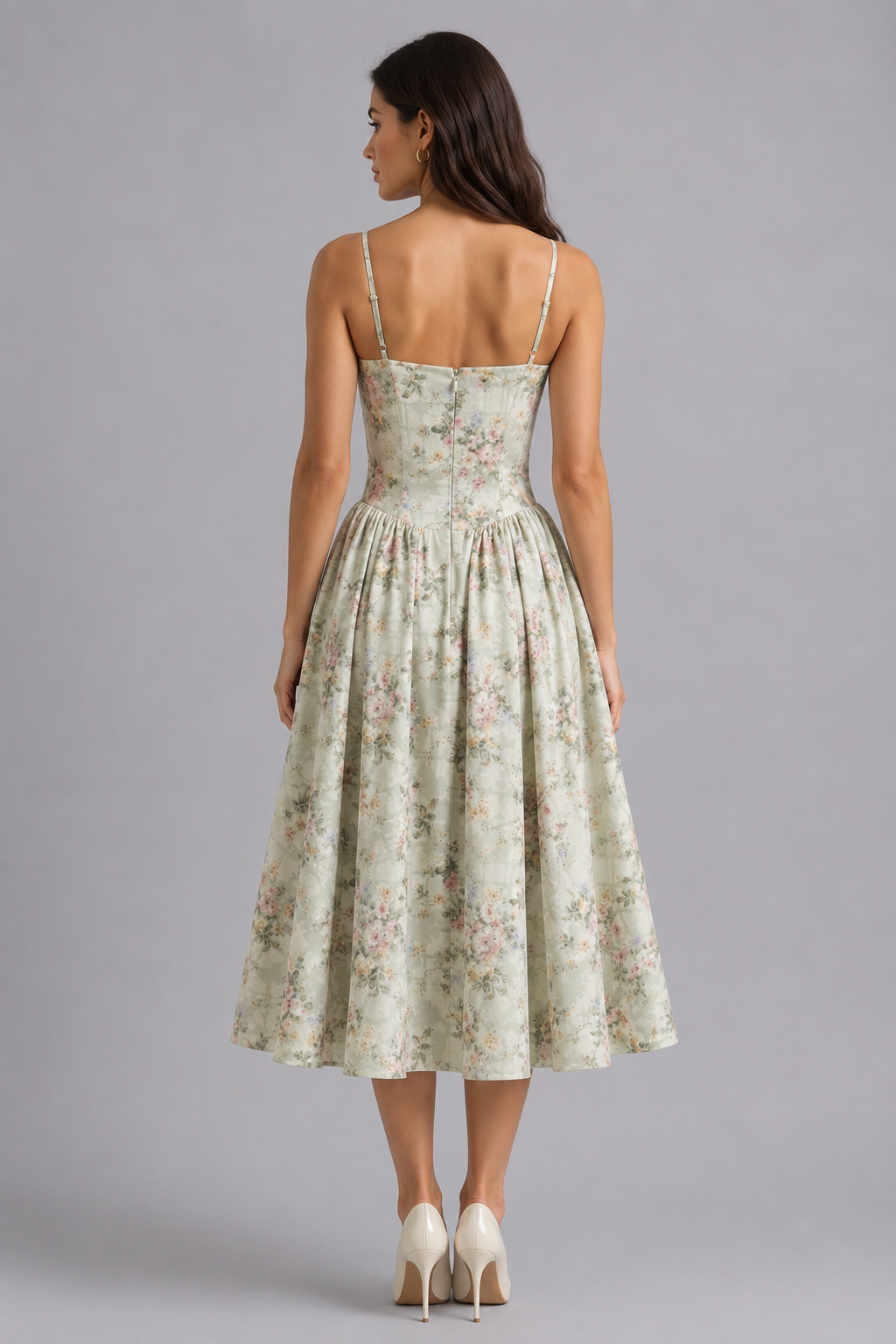 Women's Wedding Guest Corset Midi Dress