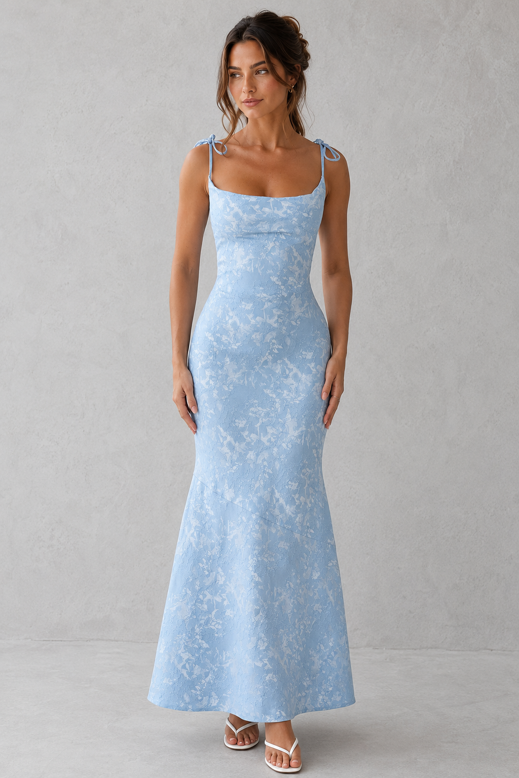 Women's Floral Jacquard Maxi Dress