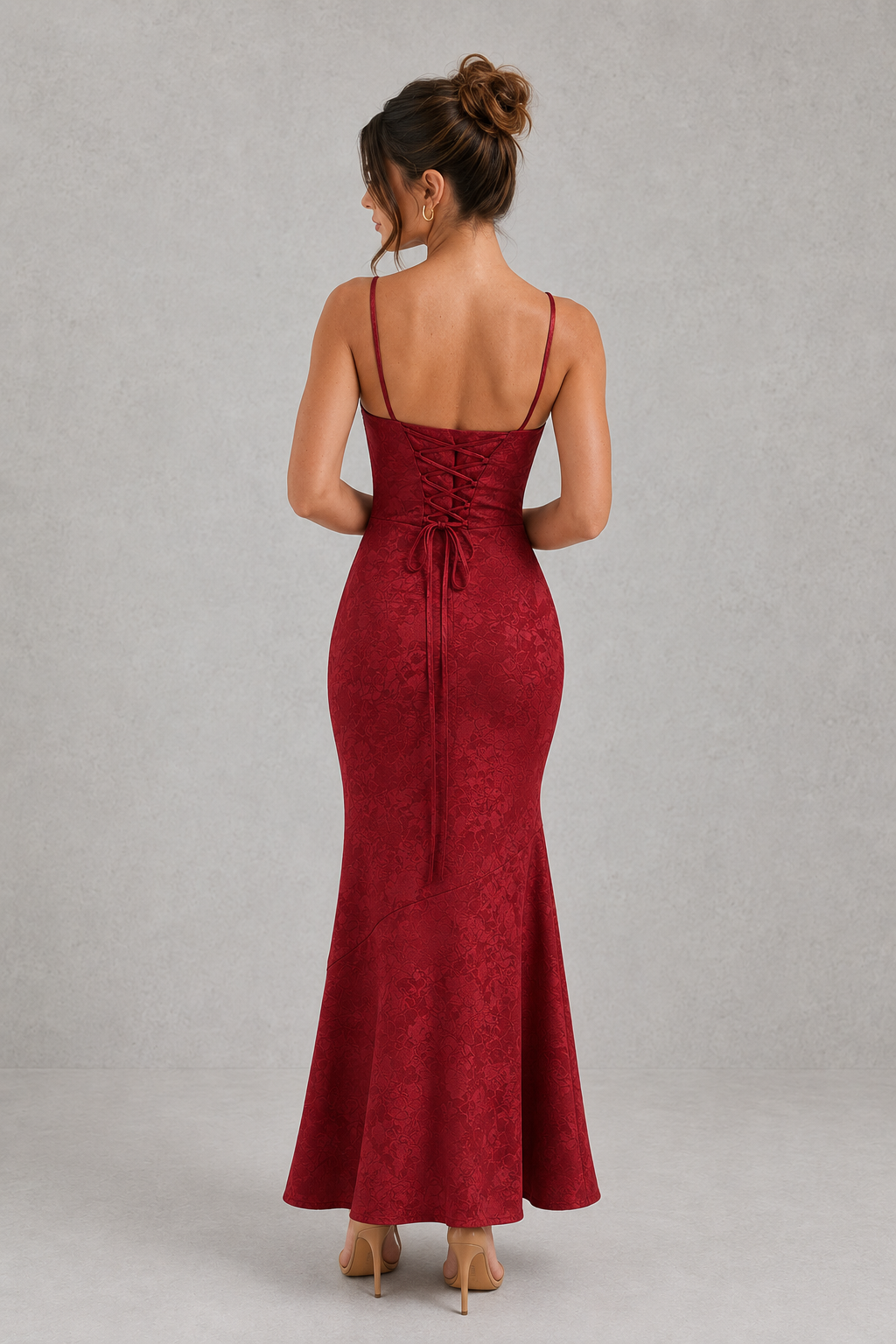 Women's Floral Jacquard Maxi Dress