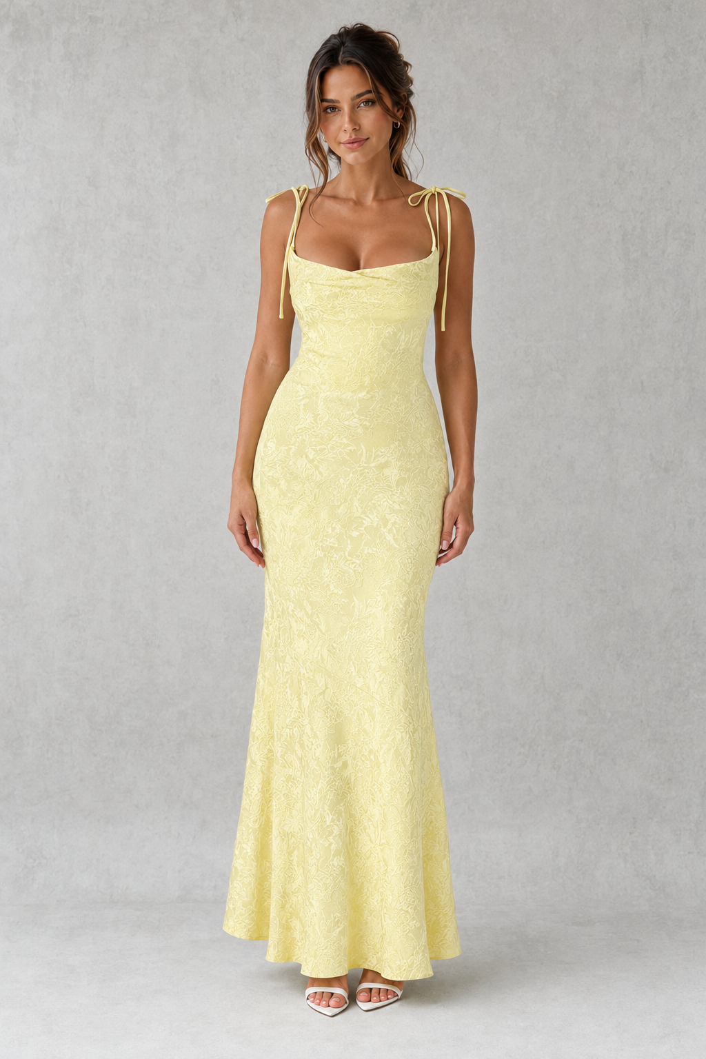 Women's Floral Jacquard Maxi Dress