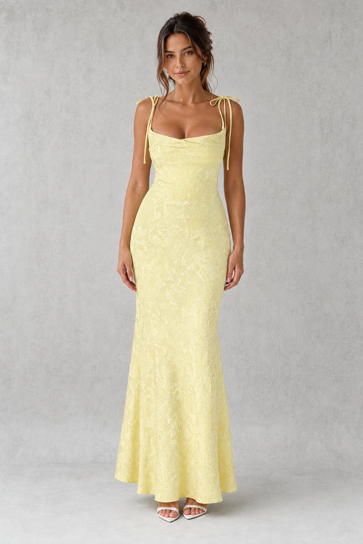 Women's Floral Jacquard Maxi Dress