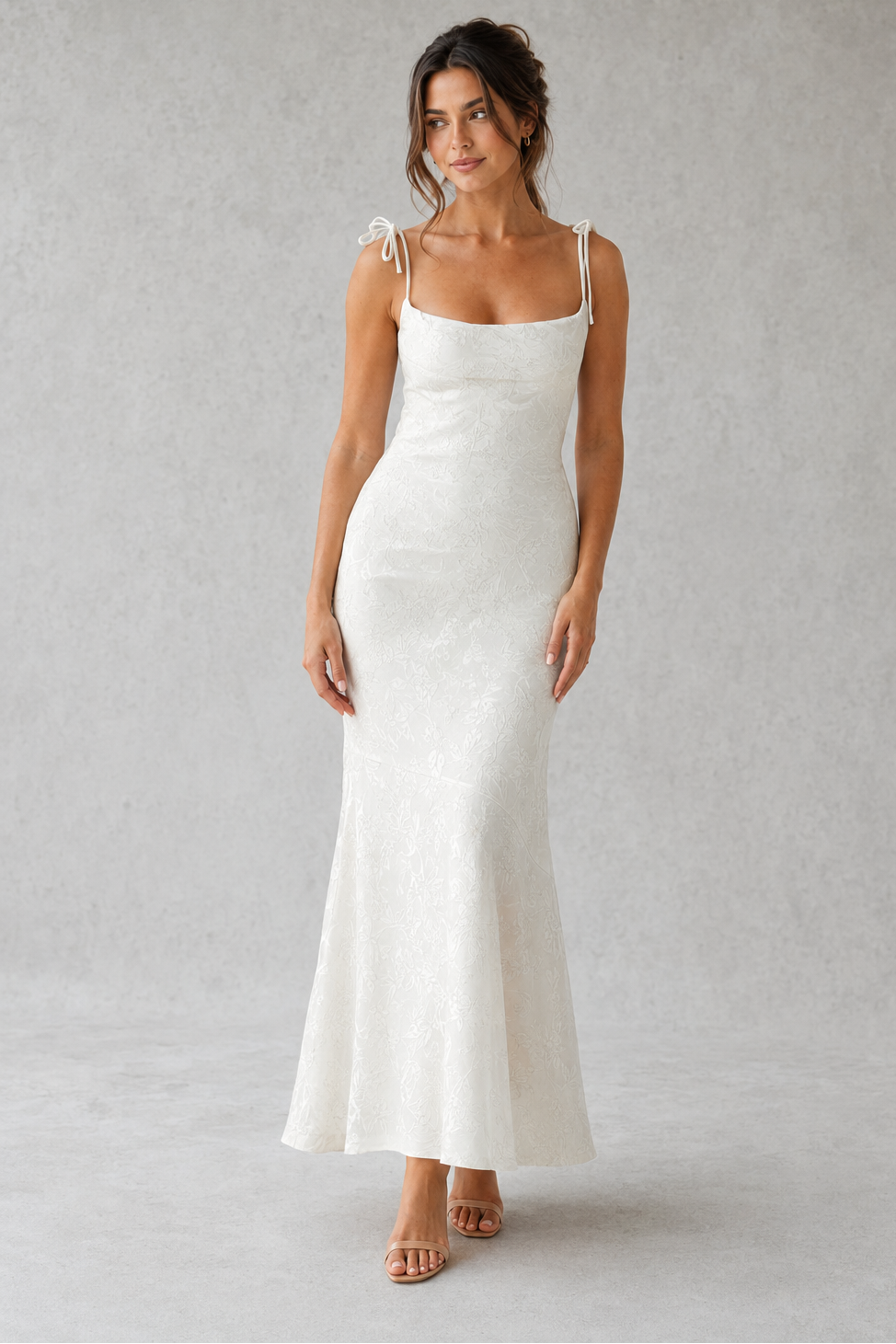 Women's Floral Jacquard Maxi Dress