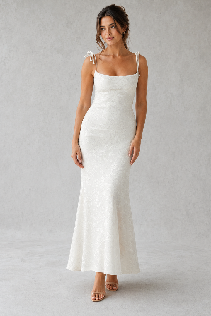 Women's Floral Jacquard Maxi Dress