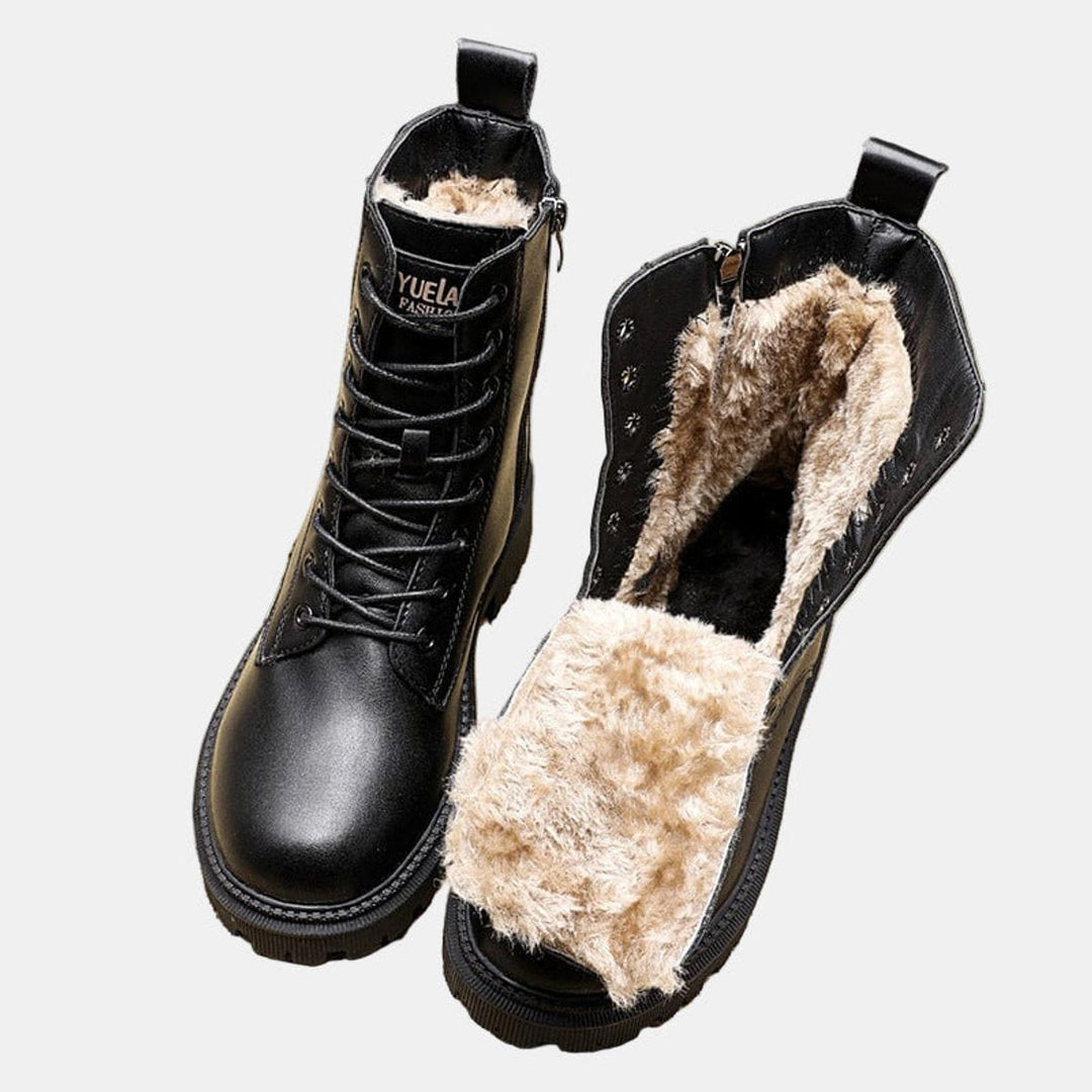 Women's Fur-Lined Lace-Up Ankle Boots