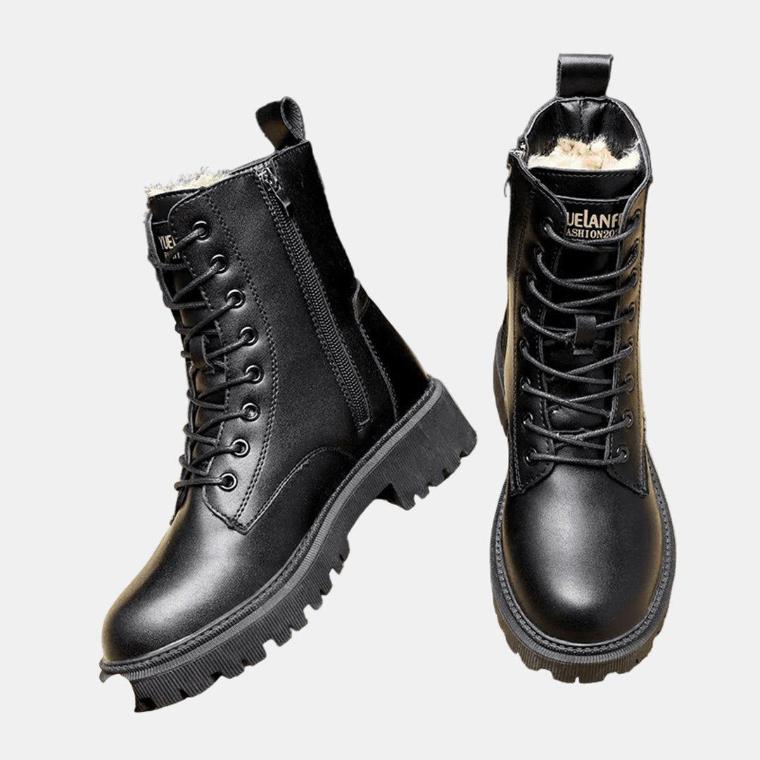 Women's Fur-Lined Lace-Up Ankle Boots