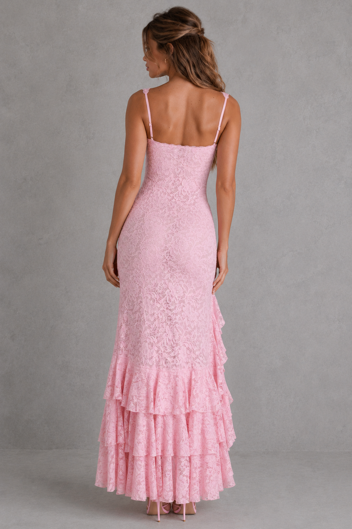 Women's Lace Split Maxi Dress