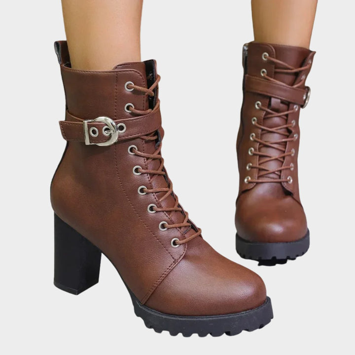 Women's Block Heel Combat Boots