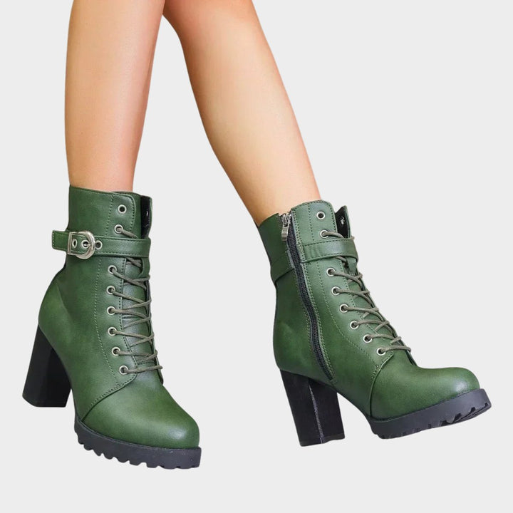 Women's Block Heel Combat Boots