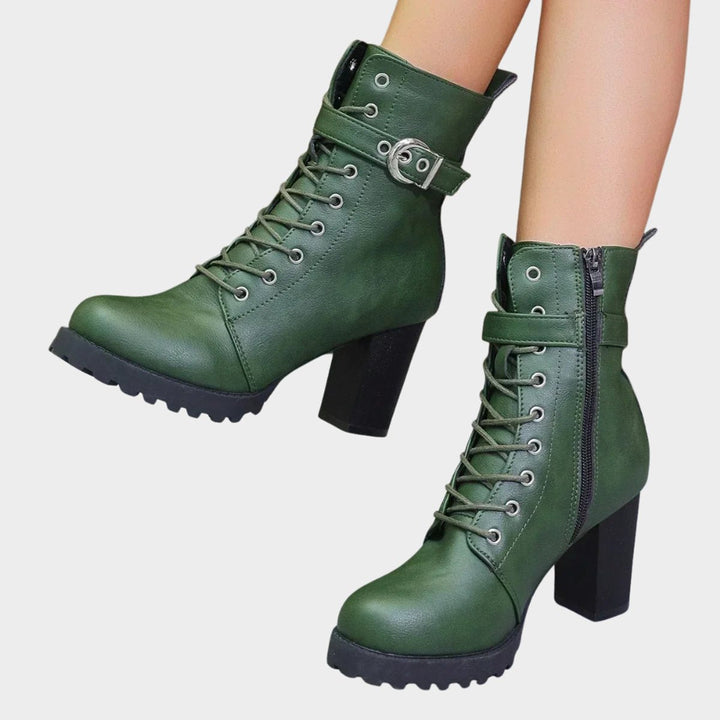 Women's Block Heel Combat Boots