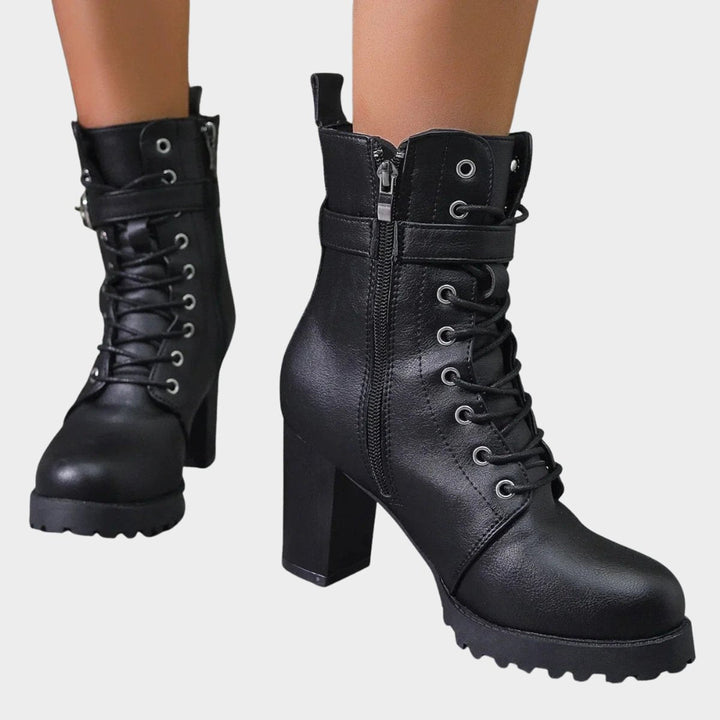 Women's Block Heel Combat Boots