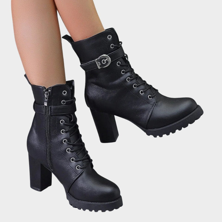 Women's Block Heel Combat Boots