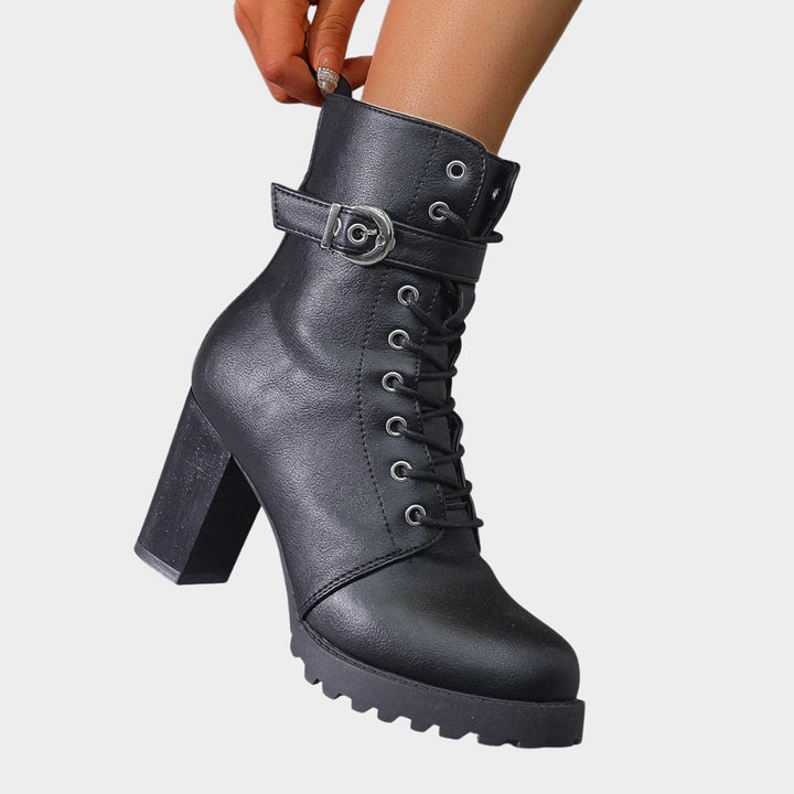 Women's Block Heel Combat Boots