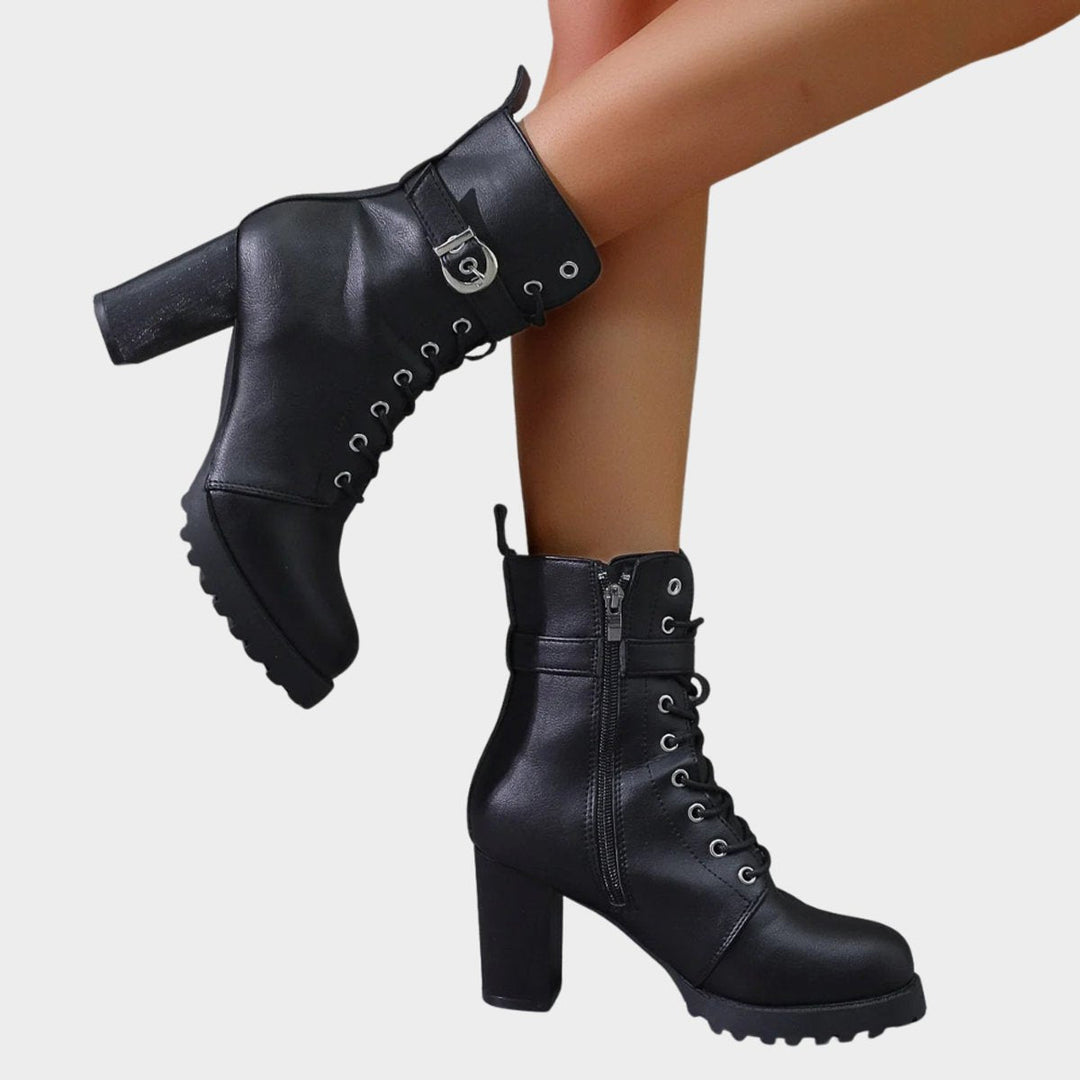 Women's Block Heel Combat Boots