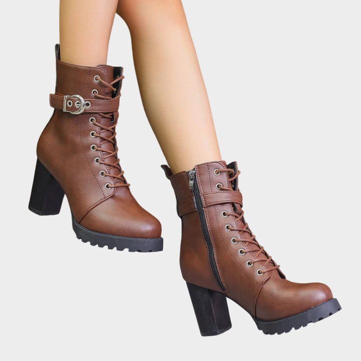 Women's Block Heel Combat Boots