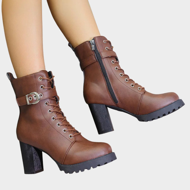 Women's Block Heel Combat Boots