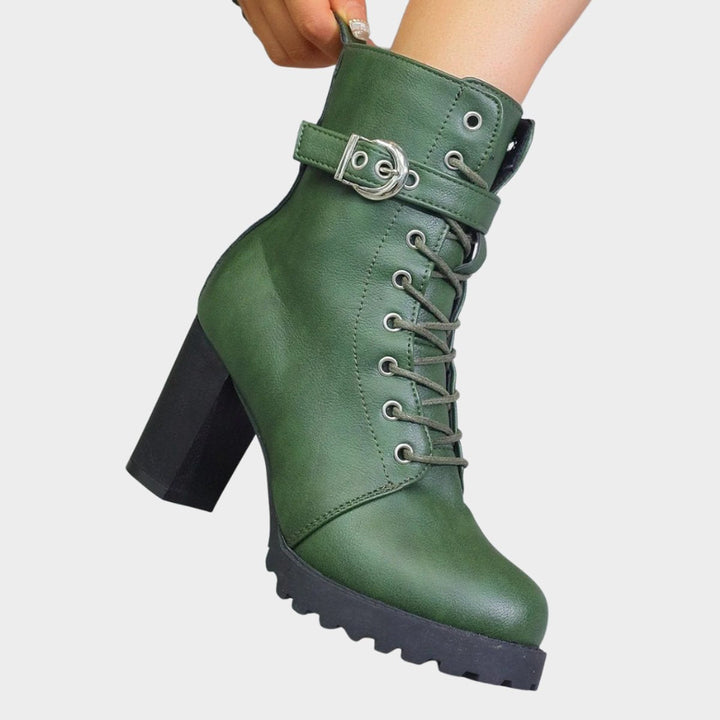 Women's Block Heel Combat Boots