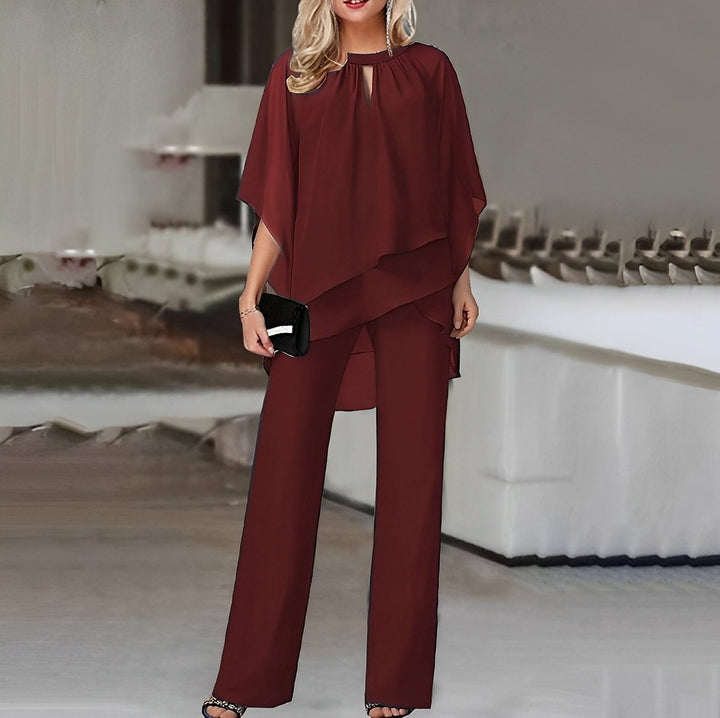 Women's Chiffon Wide Leg Trouser Co-Ord