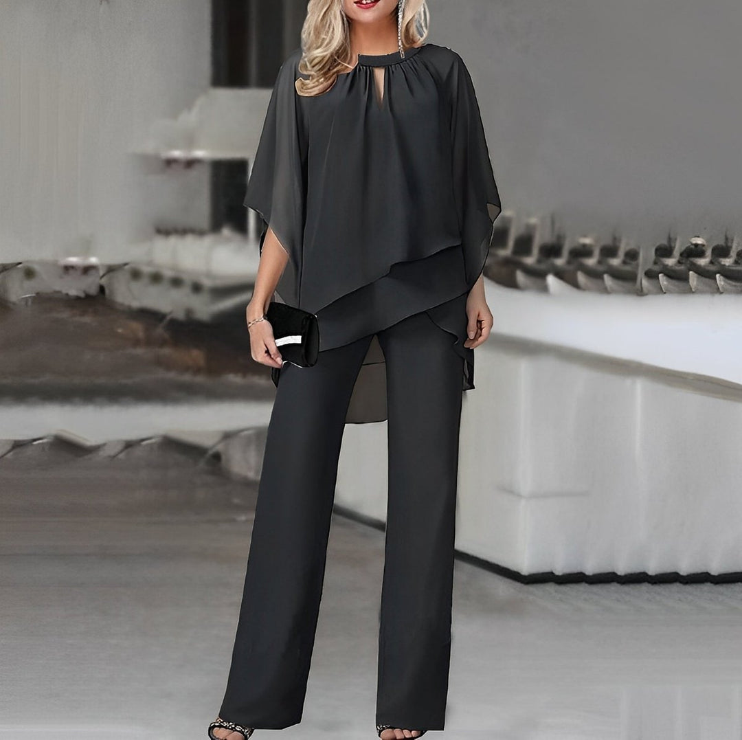 Women's Chiffon Wide Leg Trouser Co-Ord